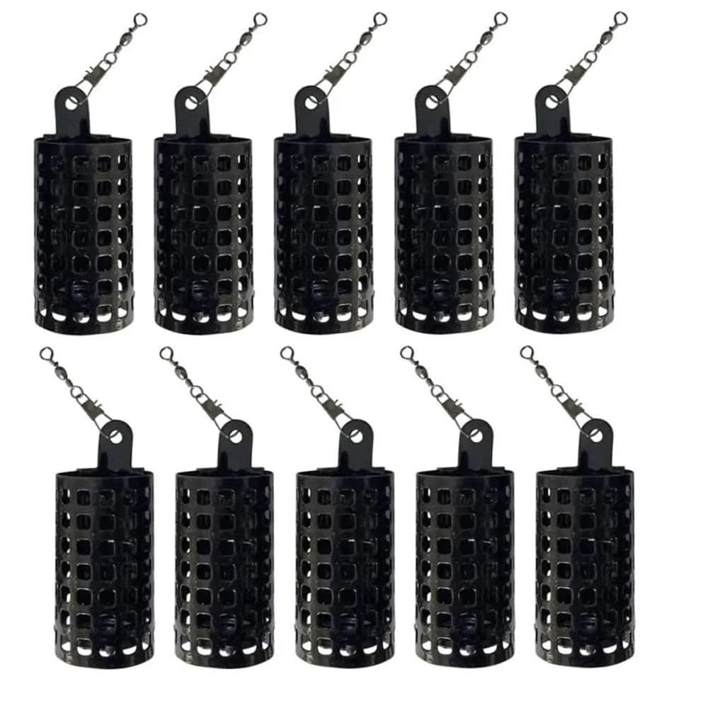 10PCS Fishing Tackle Feeder Cage Stainless Steel Lure Fishing Feeders Round Square Feeder Basket Cage Fishings Lure Cage