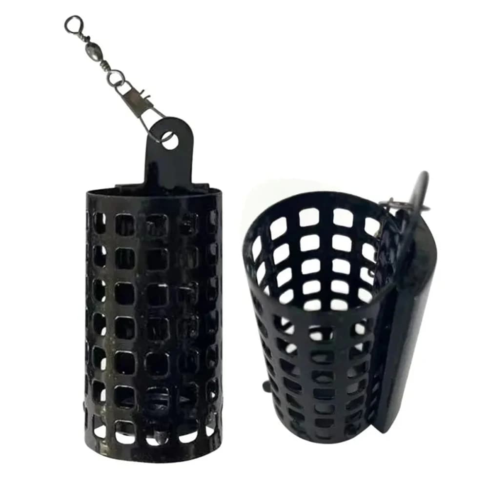 10PCS Fishing Tackle Feeder Cage Stainless Steel Lure Fishing Feeders Round Square Feeder Basket Cage Fishings Lure Cage