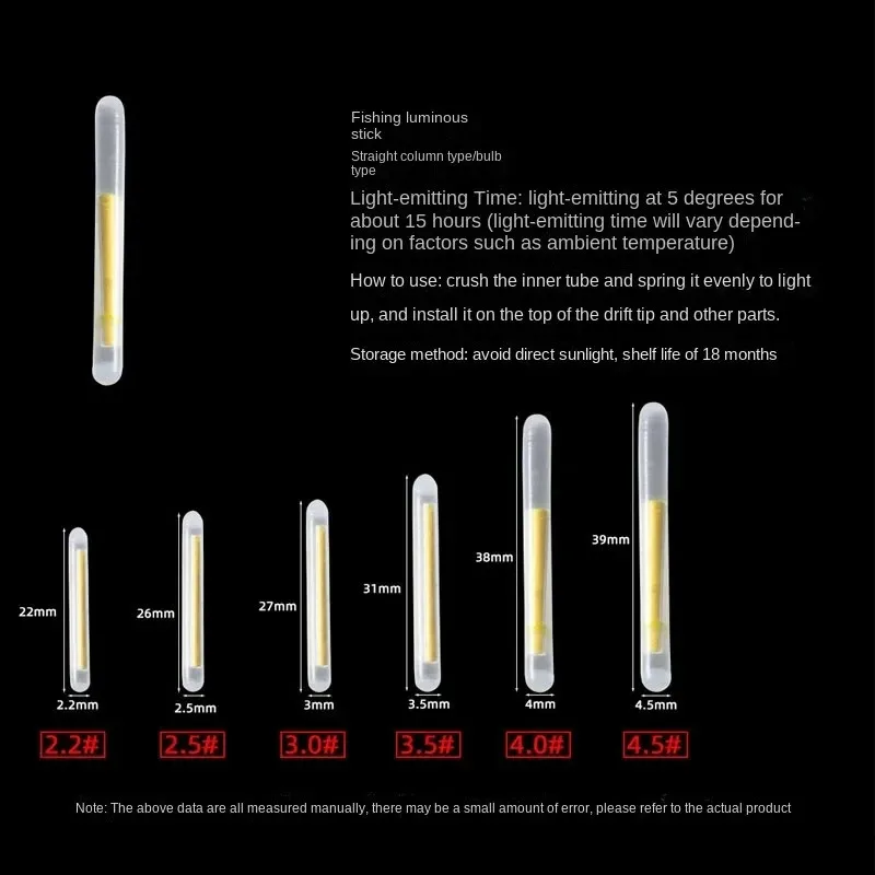 BRAVMACK 50/100pcs Outdoor Fishing Fluorescent Rod Firefly Fluorescent Rod Light Fishing Floating Rod Light Dark Luminous Rod