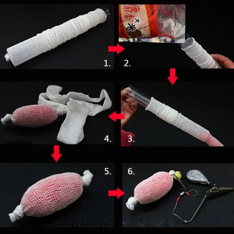 1/2PCS 5M Water Dissolving PVA Narrow Mesh Tube Net Carp Fishing Net Lures Refill Plunger Bar Tackle Carp Fishing  Accessories