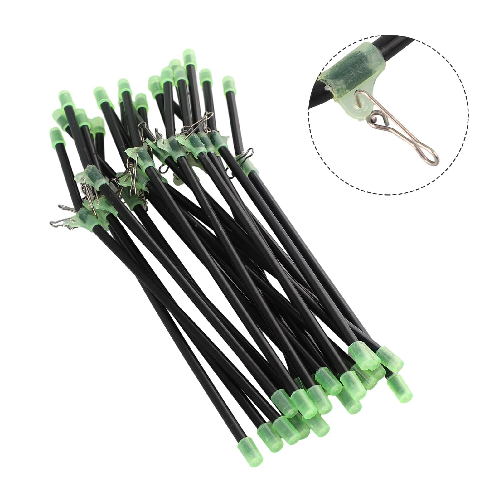 20pcs Fishing Anti-Tangle Feeder Boom Luminous Booms With Sinker Snaps Tube Balance Connector Tackle Fishing Pesca Iscas Tools