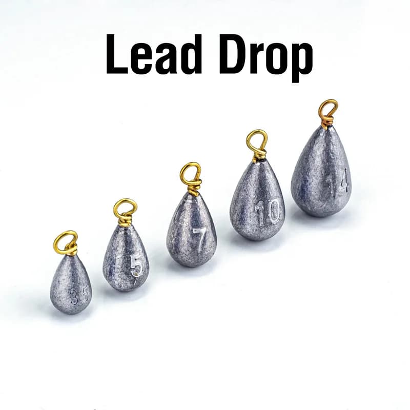 22Pcs/Box Fishing Weights Sinkers Teardrop-Shaped Fishing Lead Sinkers Bass Casting Drop Shot Weights for Saltwater Freshwater