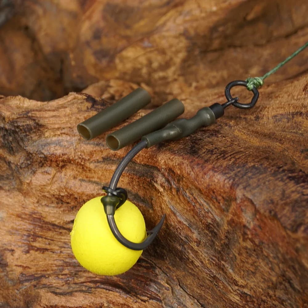 Hirisi 100pcs Heat Shrink Tube Kit for Carp Fishing Anti-Tangle Hook Sleeves Ronnie Hair Rig Accessories Durable Fishing Tackle