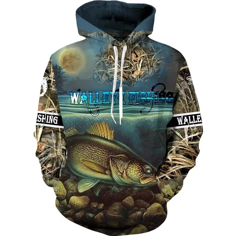 New 3D Print Carp Fishing Men's Hoodie Fashion Outdoor Camping Pullover Clothing Wild Fishing Enthusiast Sweatshirt Man Hoodies
