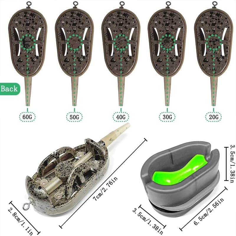 YOTO Carp Fishing Method Feeder Set，Inline Fishing Bait with Quick-Release Mould for Carp Fishing, Pellet Fishing, Bait