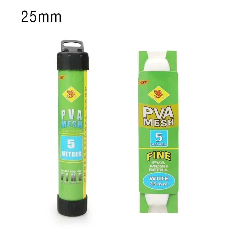 1/2PCS 5M Water Dissolving PVA Narrow Mesh Tube Net Carp Fishing Net Lures Refill Plunger Bar Tackle Carp Fishing  Accessories