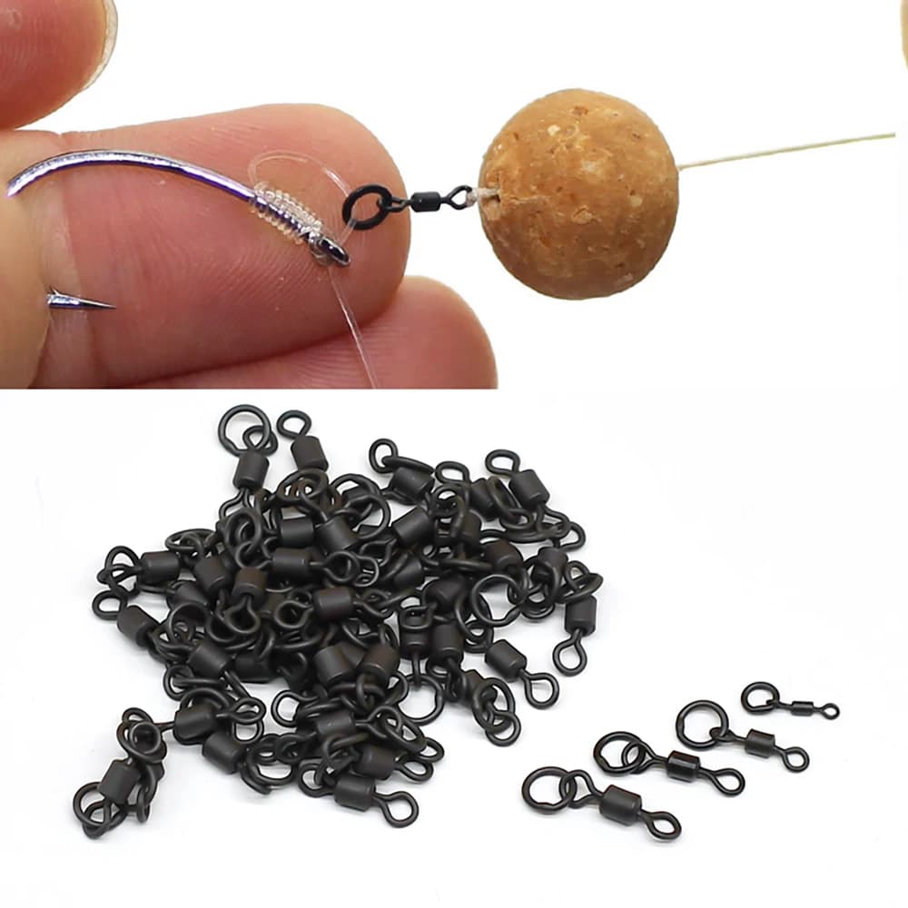 MNFT 40Pcs Quick Change Flexi Ring Swivel Rig Making Terminal Tackle Carp Fishing Accessories
