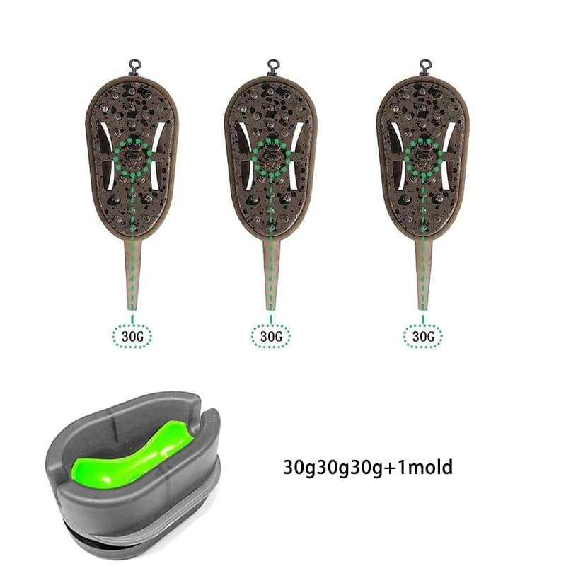 YOTO Carp Fishing Method Feeder Set，Inline Fishing Bait with Quick-Release Mould for Carp Fishing, Pellet Fishing, Bait