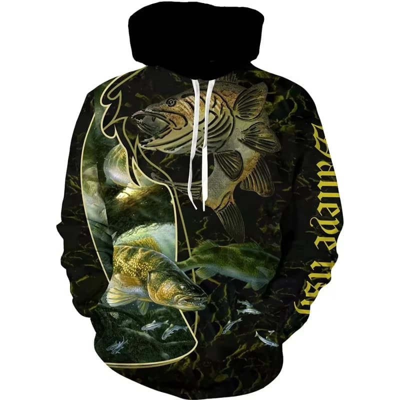 New 3D Print Carp Fishing Men's Hoodie Fashion Outdoor Camping Pullover Clothing Wild Fishing Enthusiast Sweatshirt Man Hoodies