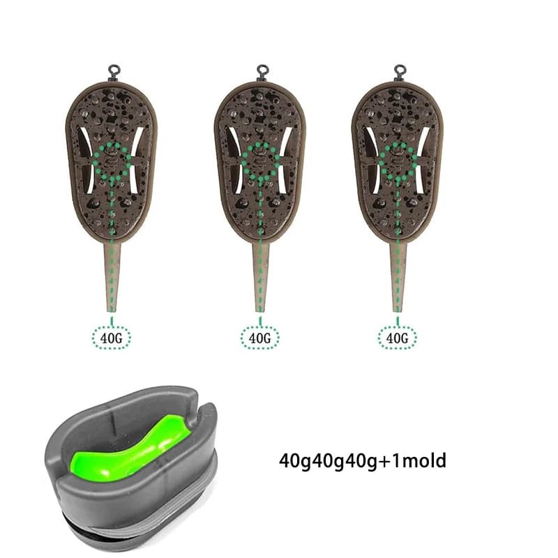 YOTO Carp Fishing Method Feeder Set，Inline Fishing Bait with Quick-Release Mould for Carp Fishing, Pellet Fishing, Bait