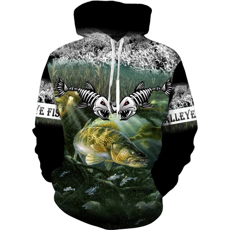 New 3D Print Carp Fishing Men's Hoodie Fashion Outdoor Camping Pullover Clothing Wild Fishing Enthusiast Sweatshirt Man Hoodies