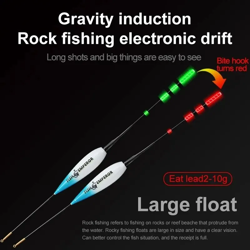 Fishing Smart Electronic Float Gravity Sensor Led 2g 5g 7g 10g Great Buoyancy 2024 Pose Bobbers With CR425 Battery Glow Stick