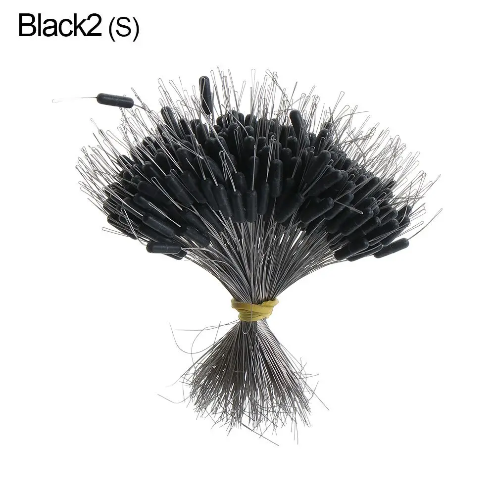 300pcs/pack Black Float Fishing Bobber Silicone Stopper Space Bean Connector Fishing Line Resistance Fishing Accessories
