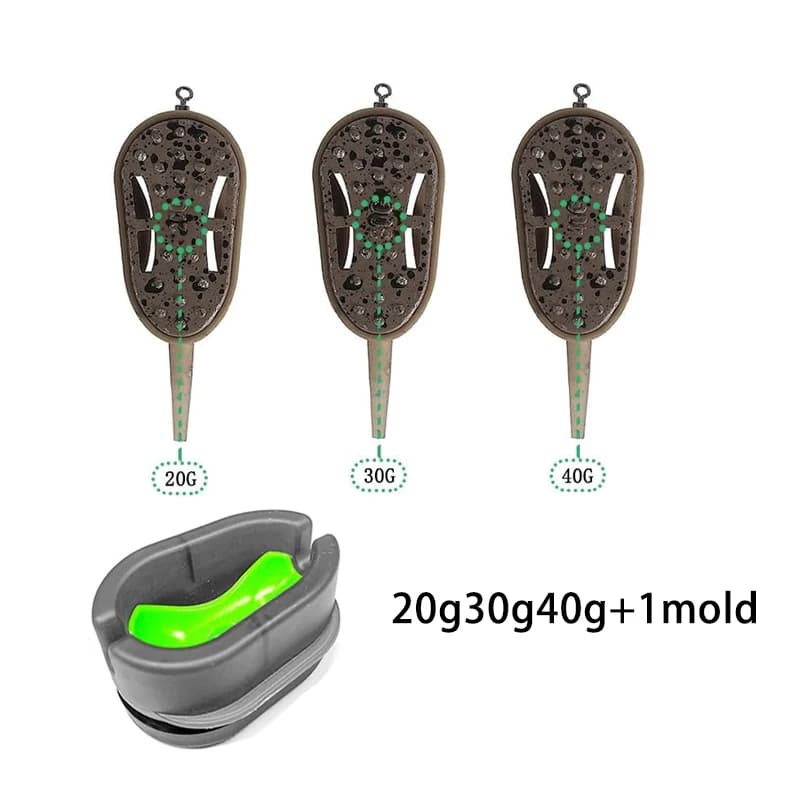 YOTO Carp Fishing Method Feeder Set，Inline Fishing Bait with Quick-Release Mould for Carp Fishing, Pellet Fishing, Bait
