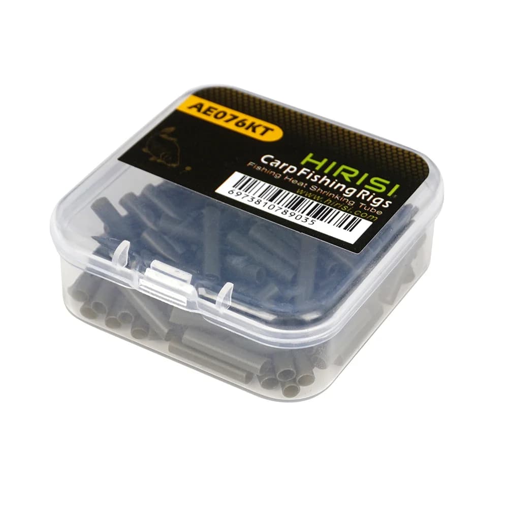 Hirisi 100pcs Heat Shrink Tube Kit for Carp Fishing Anti-Tangle Hook Sleeves Ronnie Hair Rig Accessories Durable Fishing Tackle