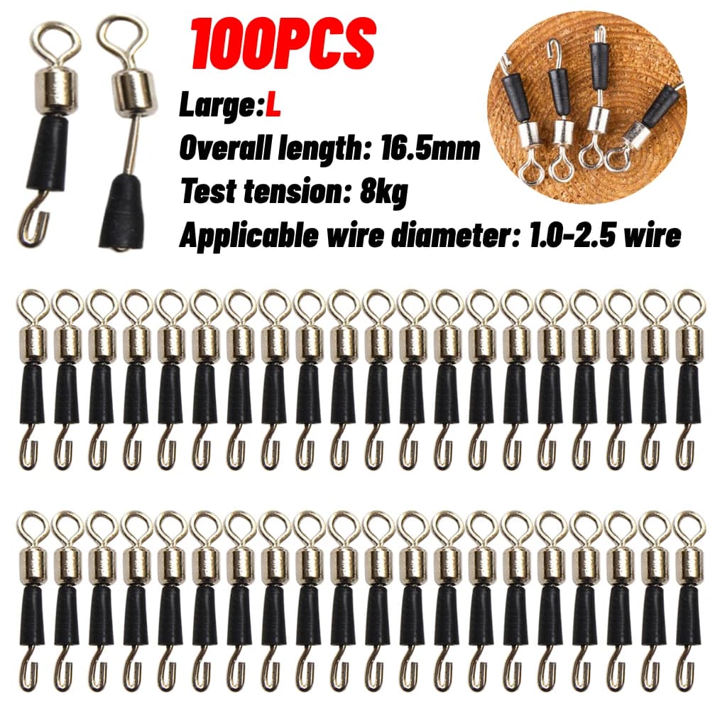 50-200Pcs Carp Fishing Quick Change Feeder Swivels Method Feeder Fishing Accessories Swivel Snaps Carp Fishing Tackle Connector
