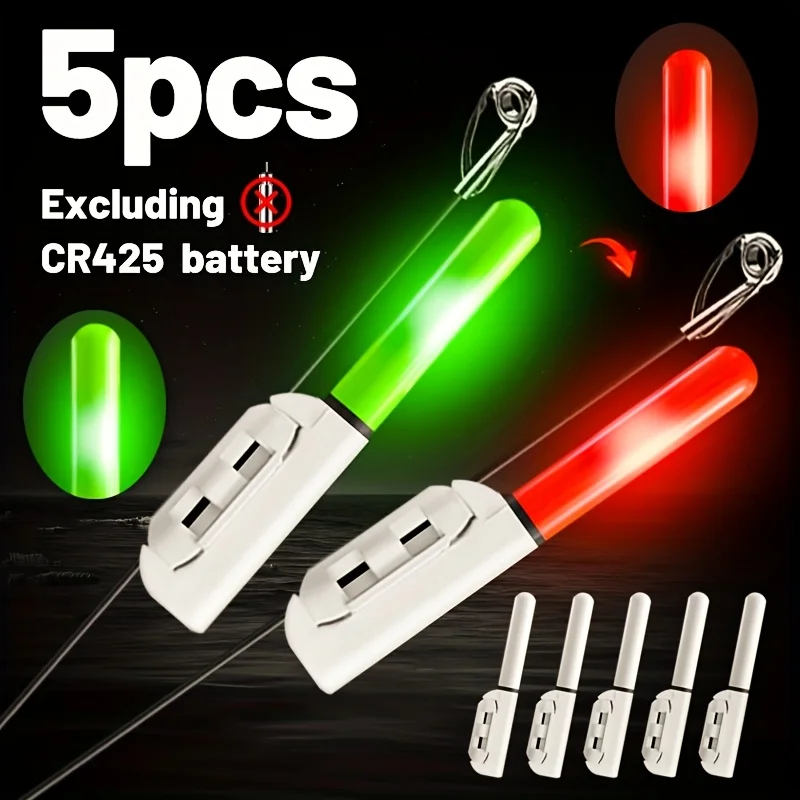 5pcs Fishing Bite Indicator, Color-Changing Rod Tip Light,Suitable for Sea Fishing, Fishing Accessories,Without Battery