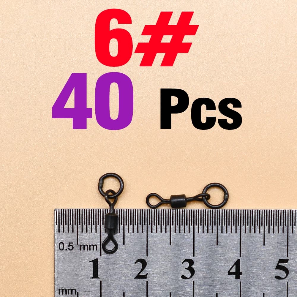 MNFT 40Pcs Quick Change Flexi Ring Swivel Rig Making Terminal Tackle Carp Fishing Accessories
