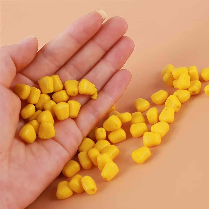 100 pcs Fake Soft Silicone Fishing Lure Grass Carp Baits Corn Kernels Jig The Smell Of Artificial Bait Tackle Set