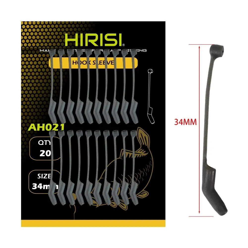 Hirisi 20Pcs Carp Fishing Accessories Hook Sleeves Ready D-rig Aligner Hooks Anti Tangle Sleeves Pop Up Boilies Terminal Tackle