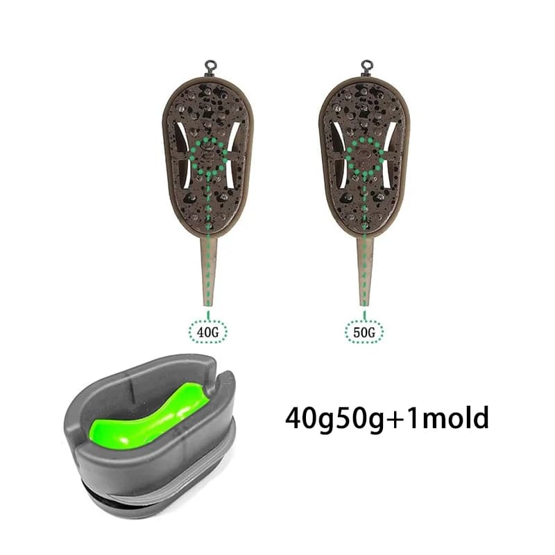 YOTO Carp Fishing Method Feeder Set，Inline Fishing Bait with Quick-Release Mould for Carp Fishing, Pellet Fishing, Bait