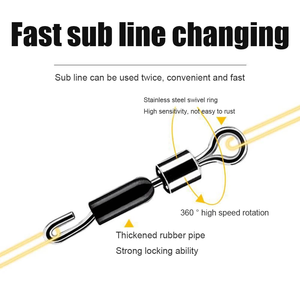 50-200Pcs Carp Fishing Quick Change Feeder Swivels Method Feeder Fishing Accessories Swivel Snaps Carp Fishing Tackle Connector