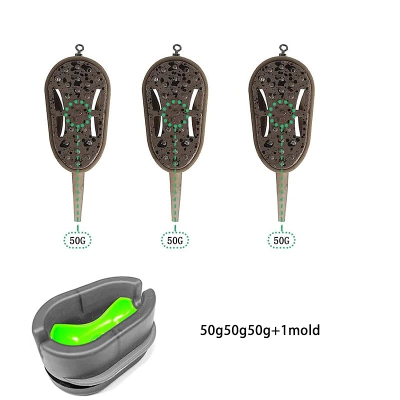 YOTO Carp Fishing Method Feeder Set，Inline Fishing Bait with Quick-Release Mould for Carp Fishing, Pellet Fishing, Bait