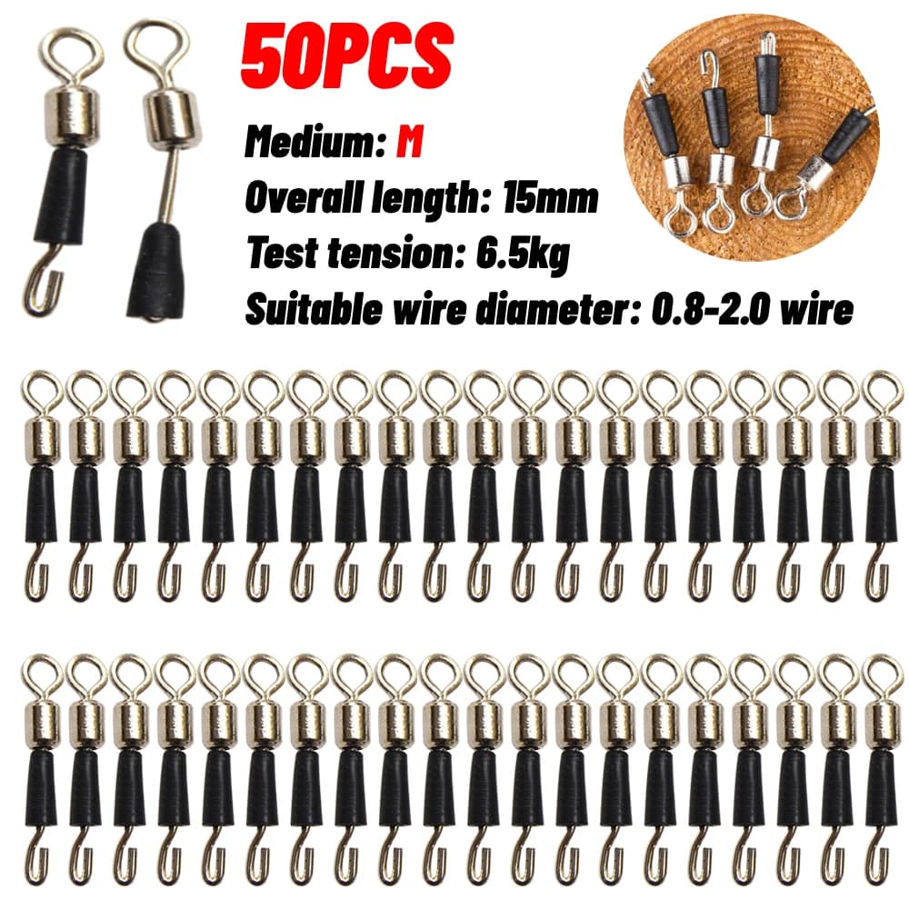 50-200Pcs Carp Fishing Quick Change Feeder Swivels Method Feeder Fishing Accessories Swivel Snaps Carp Fishing Tackle Connector