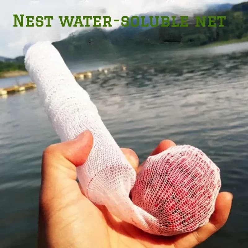 1/2PCS 5M Water Dissolving PVA Narrow Mesh Tube Net Carp Fishing Net Lures Refill Plunger Bar Tackle Carp Fishing  Accessories