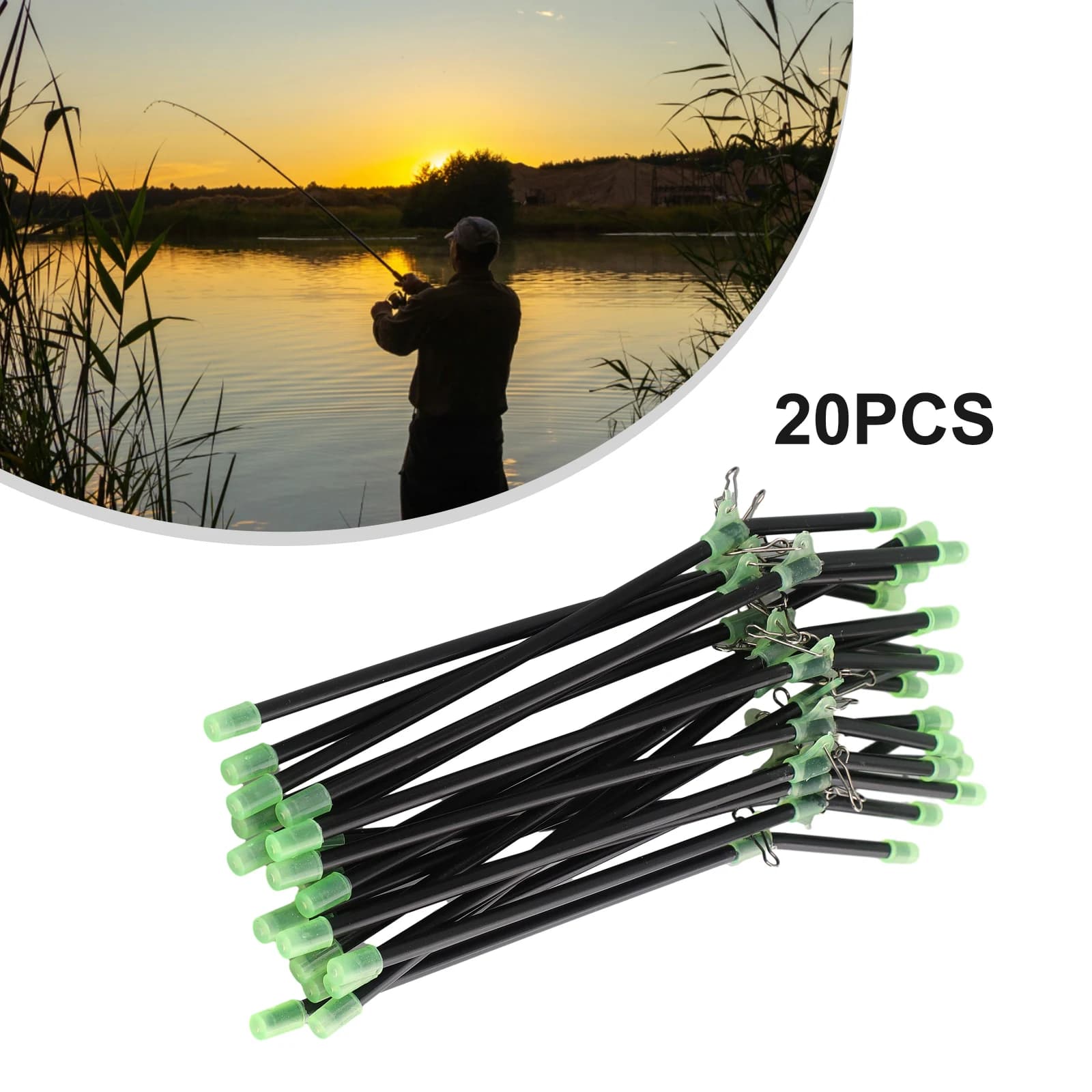 20pcs Fishing Anti-Tangle Feeder Boom Luminous Booms With Sinker Snaps Tube Balance Connector Tackle Fishing Pesca Iscas Tools