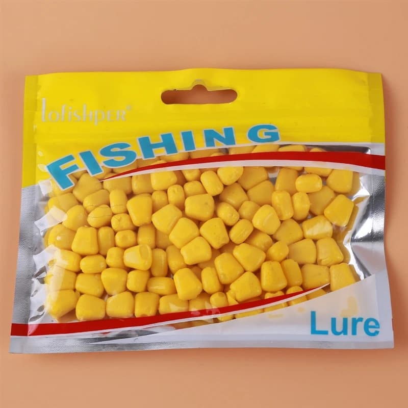 100 pcs Fake Soft Silicone Fishing Lure Grass Carp Baits Corn Kernels Jig The Smell Of Artificial Bait Tackle Set