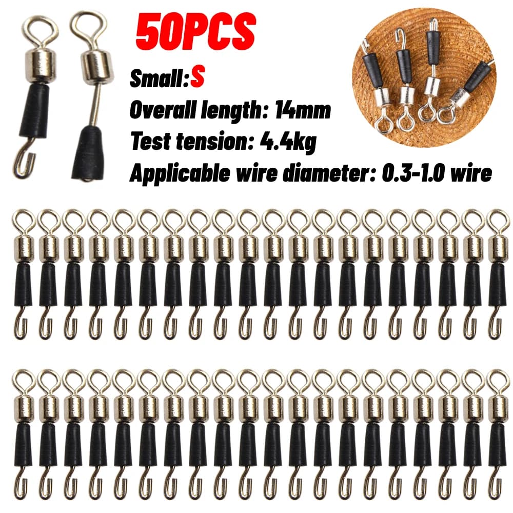 50-200Pcs Carp Fishing Quick Change Feeder Swivels Method Feeder Fishing Accessories Swivel Snaps Carp Fishing Tackle Connector
