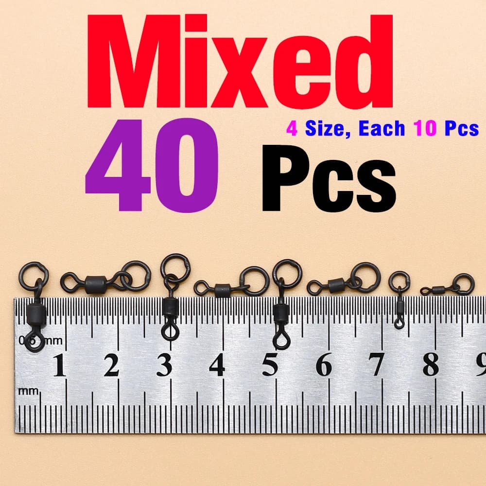 MNFT 40Pcs Quick Change Flexi Ring Swivel Rig Making Terminal Tackle Carp Fishing Accessories