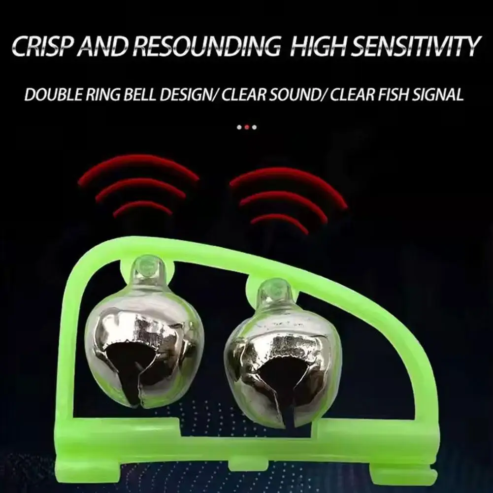10Pcs Professional Fishing Bite Alarm Stainless Steel Spring Double Bell Design High Sensitivity Loud Alert Corrosion Resistant
