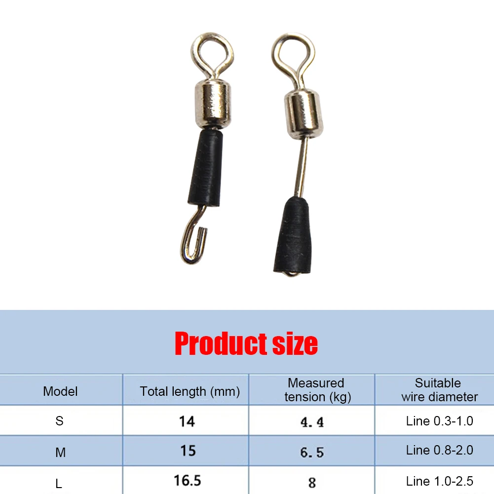 50-200Pcs Carp Fishing Quick Change Feeder Swivels Method Feeder Fishing Accessories Swivel Snaps Carp Fishing Tackle Connector