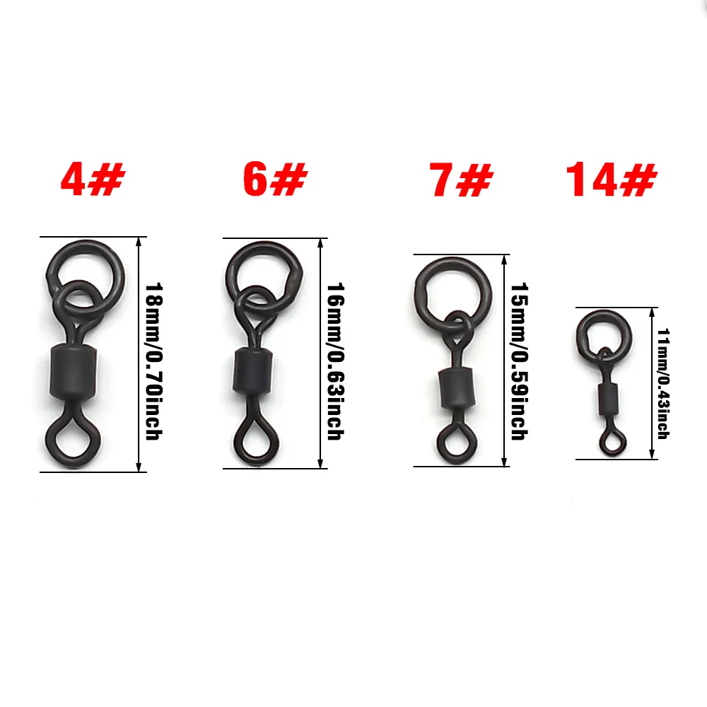 MNFT 40Pcs Quick Change Flexi Ring Swivel Rig Making Terminal Tackle Carp Fishing Accessories