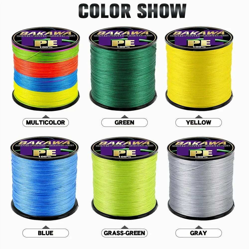 BAKAWA  4 Strands Braided Fishing Lines Multifilament Pesca 100M 300M 500M 1000M Carp Wire Japan Abrasion Resistant Pe Line