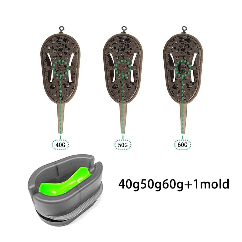 YOTO Carp Fishing Method Feeder Set，Inline Fishing Bait with Quick-Release Mould for Carp Fishing, Pellet Fishing, Bait