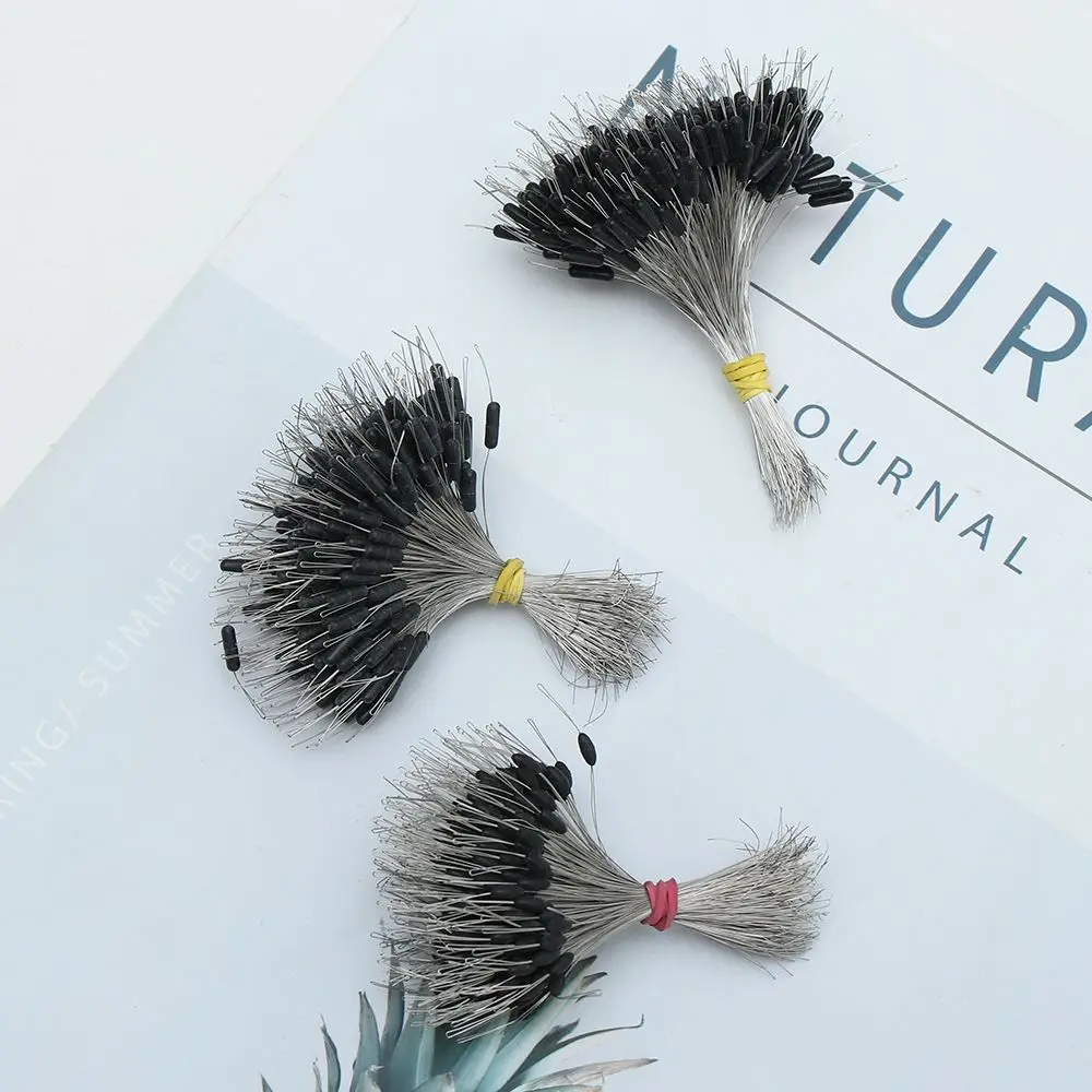 300pcs/pack Black Float Fishing Bobber Silicone Stopper Space Bean Connector Fishing Line Resistance Fishing Accessories