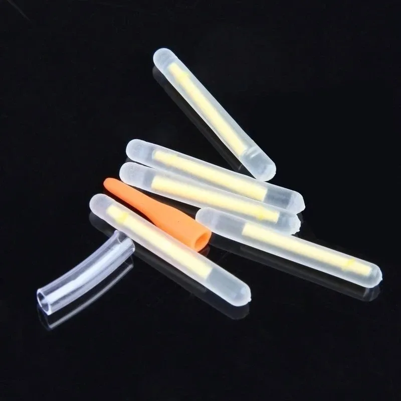 50PCS(10bags) Fishing Float Light Stick Fireflies Fluorescent Lightstick Night Float Rod Light Dark Glow Stick Fishing Tackle