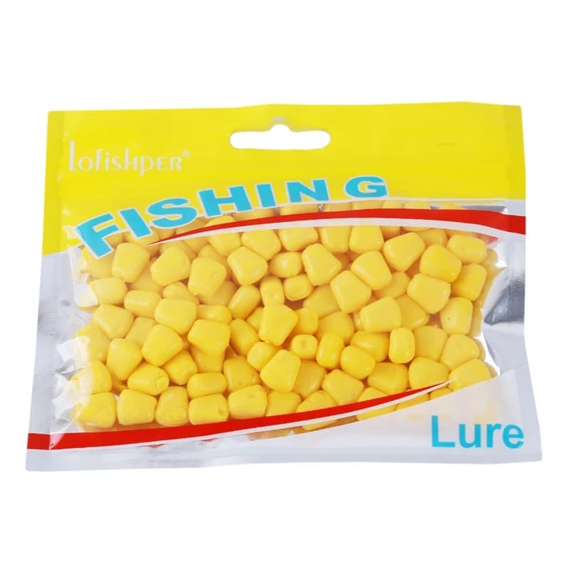 100 pcs Fake Soft Silicone Fishing Lure Grass Carp Baits Corn Kernels Jig The Smell Of Artificial Bait Tackle Set