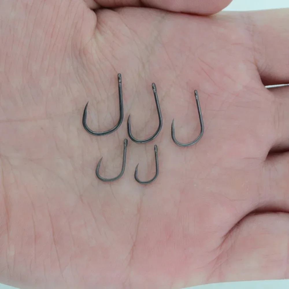 Hirisi 50pcs Barbless Fishing Hooks PTFE Coated High Carbon Steel 8002