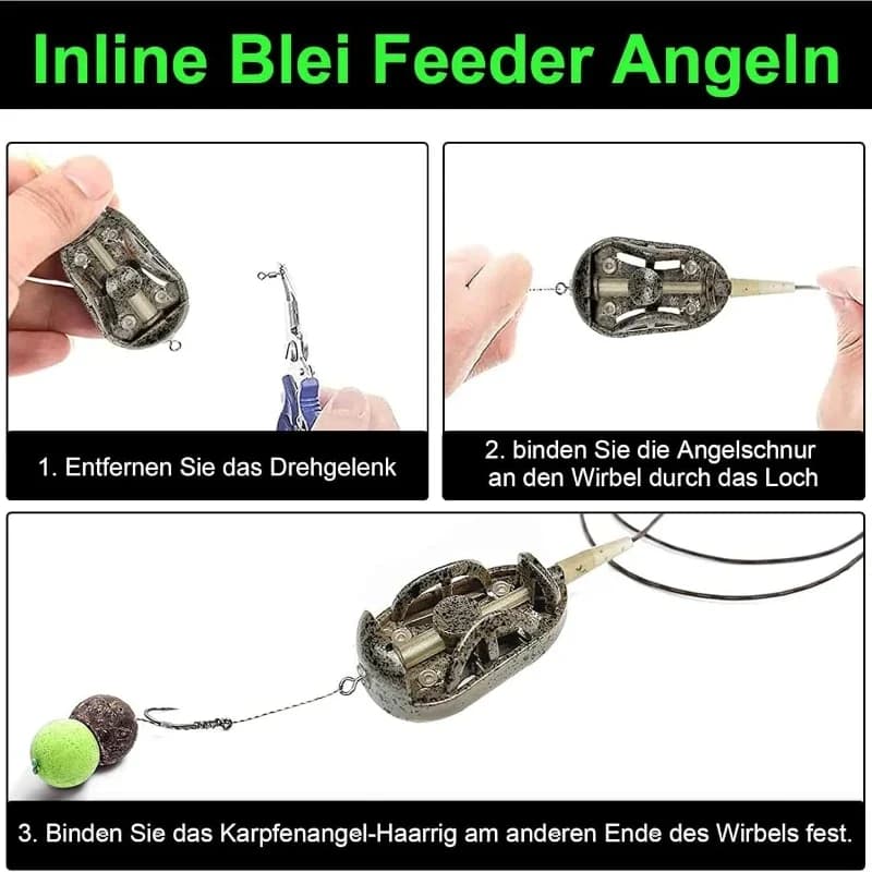 3pcs/6pcs Carp Fishing Method Feeders,20g/30g/40g/50g/60g Fishing Feeders with Quick Realease Mould,Carp Fishing Accessories