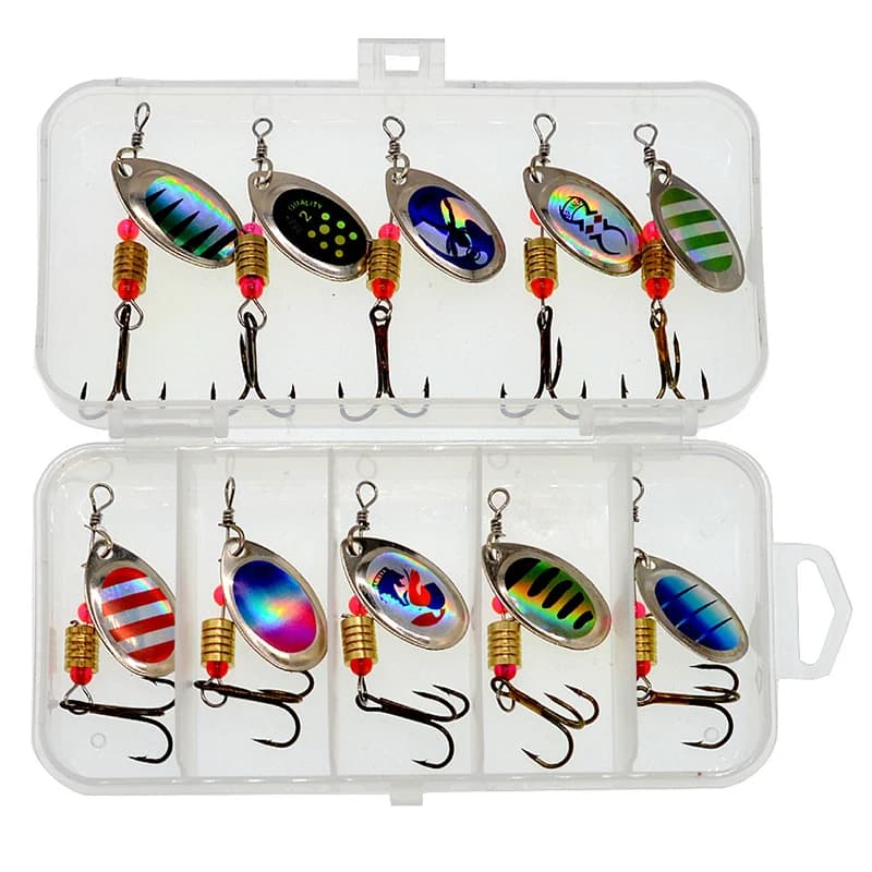 10pcs/Set Metal Spoon Spinner Fishing Lure Spoonbait Crankbaits Wobblers Bait For Bass Pike Crochet Freshwater Fishing