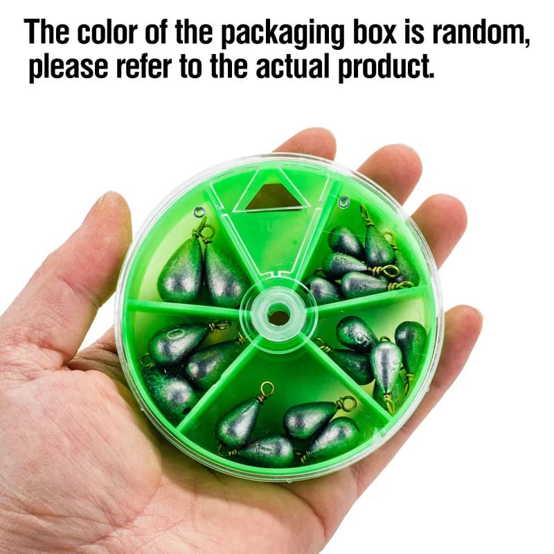 22Pcs/Box Fishing Weights Sinkers Teardrop-Shaped Fishing Lead Sinkers Bass Casting Drop Shot Weights for Saltwater Freshwater