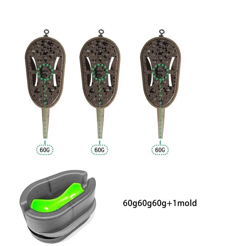 YOTO Carp Fishing Method Feeder Set，Inline Fishing Bait with Quick-Release Mould for Carp Fishing, Pellet Fishing, Bait