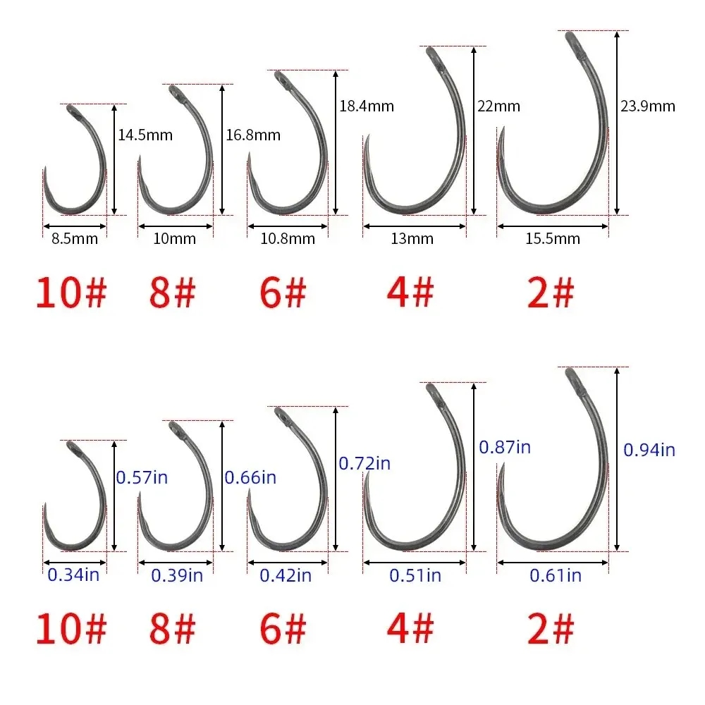 Hirisi 50pcs Coating High Carbon Stainless Steel Barbless Hooks 8012 Fishing Hook Fishing Tool Accessories