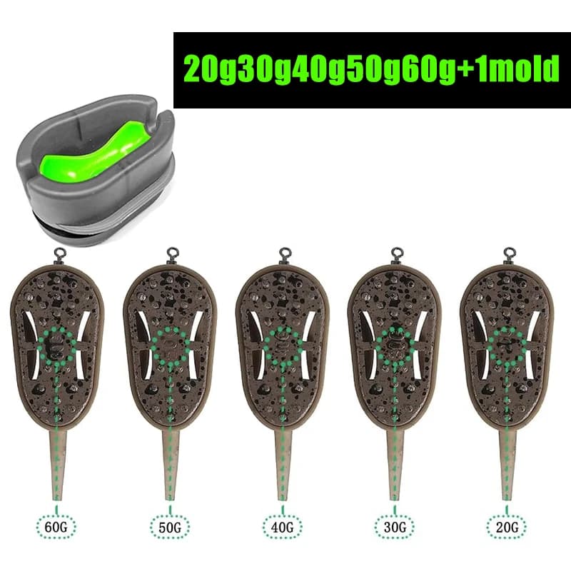 YOTO Carp Fishing Method Feeder Set,Inline Fishing Bait with Quick-Release Mould for Carp Fishing, Pellet Fishing, Bait